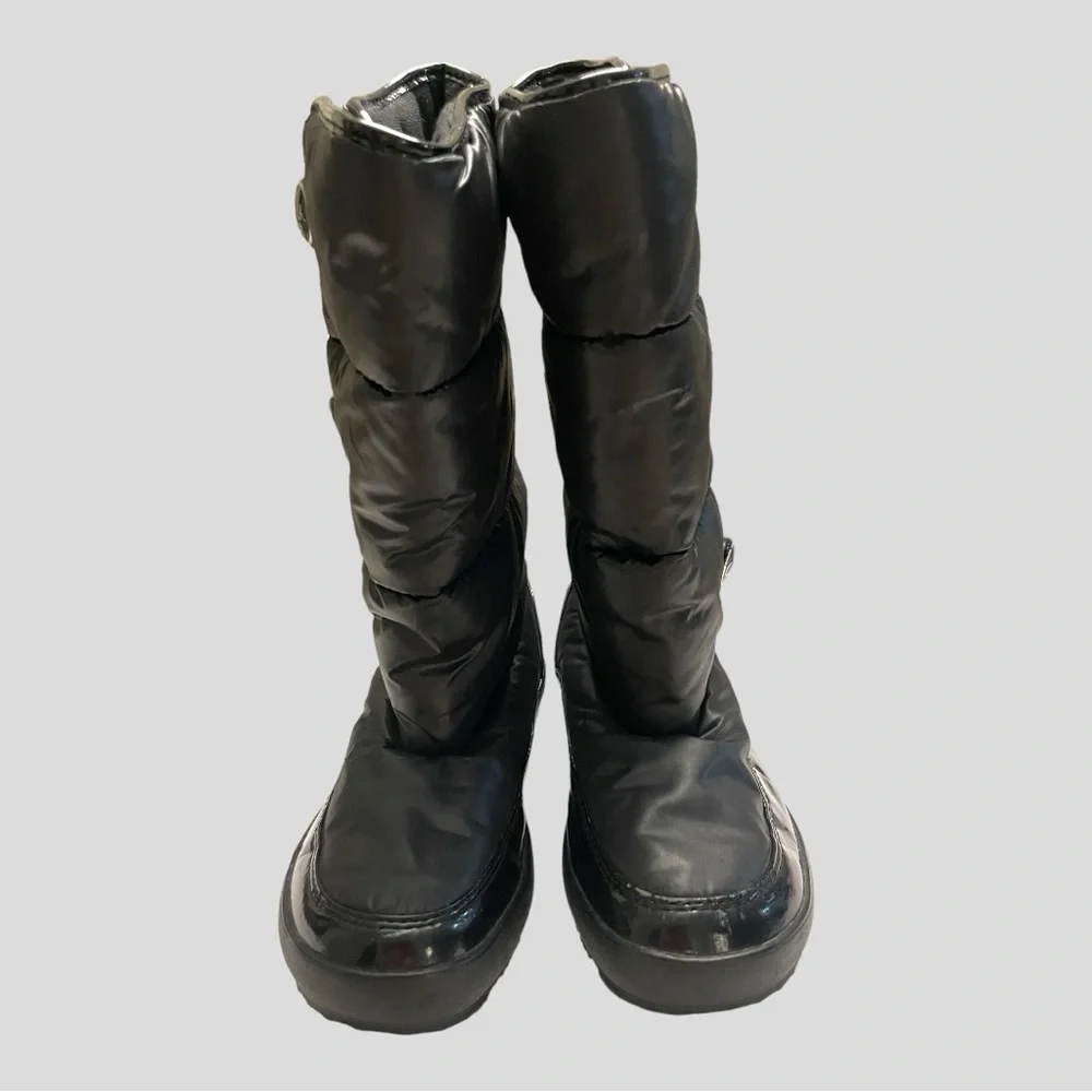 COACH POLINA BLACK NYLON PUFFER BOOTS SIZE 6B